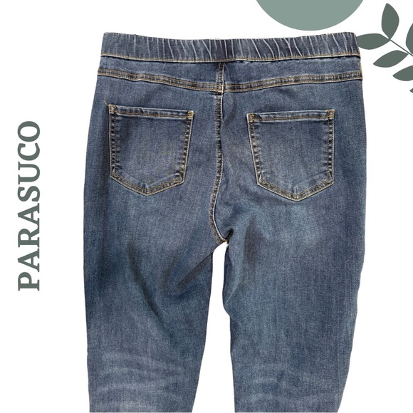 🛍️3/$40 Parasuco Mid-Rise Pull-On Skinny Jeans in Classic Blue Elastic Waist 29 - Picture 4 of 6
